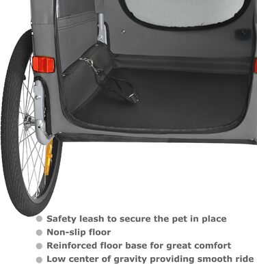Tiggo VS Pets M: Фаркоп для собак, велосипедний причіп для собак, сірий