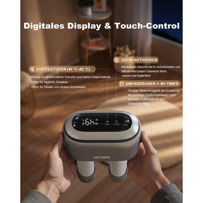 Сушарка для взуття електрична SOTHING 95W з озонуванням, 3 режими, таймер до 9 годин, для лижних черевиків