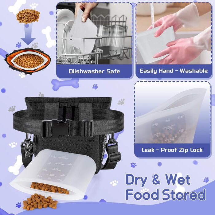 Набір для собак Leckerlibeutel: сумка для ласощів, клікер, диспенсер для фекалій, сумка на пояс для корму, чорно-помаранчевий