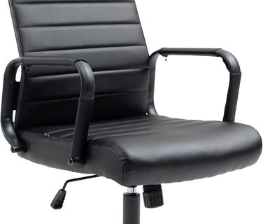 Офісний стілець Kolumbus з штучної шкіри, регульована висота, чорний колір
