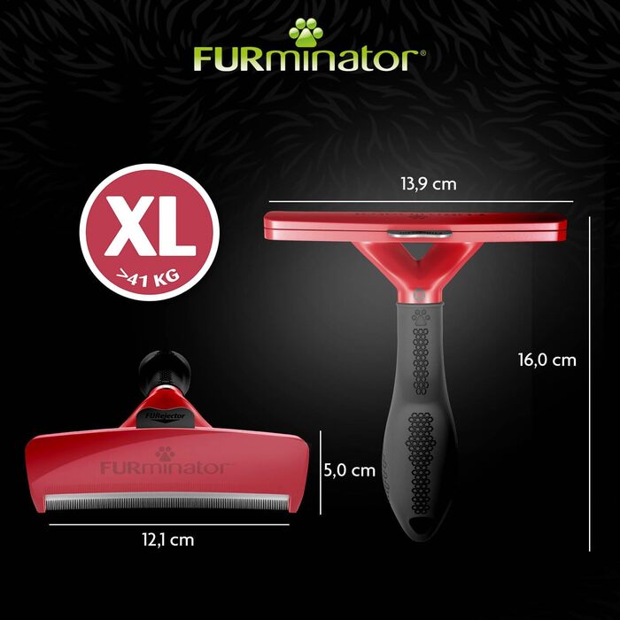 FURminator для собак XL: щітка для видалення підшерстка з довгим волоссям. Покращений дизайн Clear для дуже великих собак