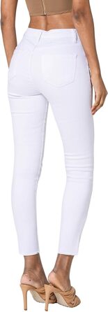 Джинси жіночі Nina Carter P077 Skinny High Waist, білі, з ефектом потертості, деним