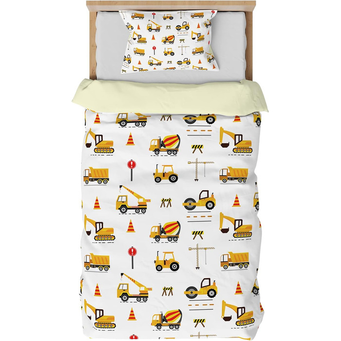 Комплект постільної білизни для дитячого ліжечка DJDEA 100x135 см - Динозаври, м'яка мікрофібра, 2 шт. (з наволочкою 40x60 см)