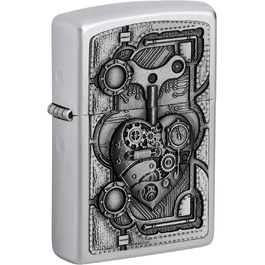 Запальничка Zippo Steam Punk Heart, латунь, дизайн під нержавійку, 3,5×5,5 см