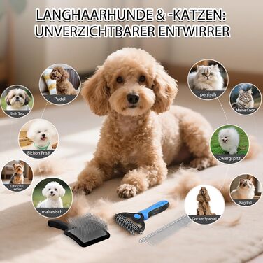 Набір гребінців для собак та котів з підшерстям (3 шт.) - Slicker Bürste Hund groß