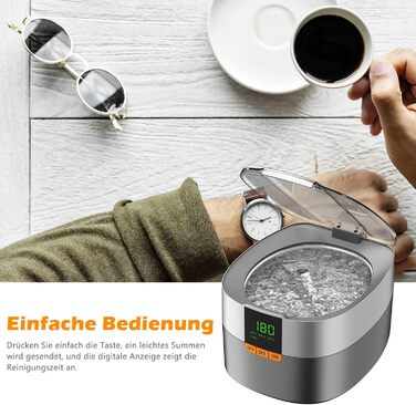 Ультразвукова мийка KECOOLKE для прикрас, ювелірних виробів, монет та годинників з цифровим таймером