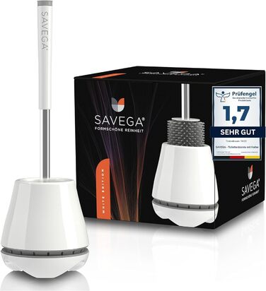 SAVEGA® Оригінальна силіконова щітка для унітазу - набір з тримачем - антибактеріальна, сіра, кругла