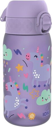 ion8 Insulated Stainless Steel Drinking Bottle 320 ml Leak-Proof One-Hand Opening Secure Locking Dishwasher-Safe Flip-Top Lid Carrying Handle Easy to Clean, Durable, Unicorn (Evo, Recyclon, Violet)