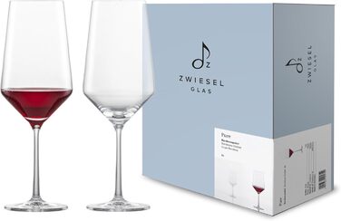 Бокали для червоного вина Zwiesel Glas Pure, набір 2 шт, бордоські келихи з кришталю Tritan®, для вина, придатні для миття в посудомийній машині, виробництво Німеччина