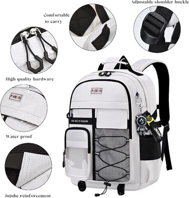 Чоловічий рюкзак для школи та подорожей, великий, водонепроникний, сірий