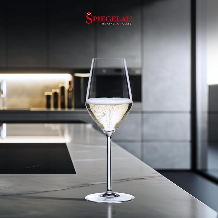 Келихи для шампанського Spiegelau Style, 310 мл, 4 шт, з кришталевого скла, придатні для миття в посудомийній машині