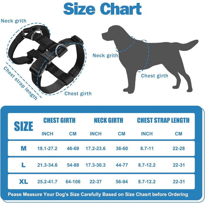 Нашийник для собак FeimaX великих порід, тактичний, зручний, чорний (L)