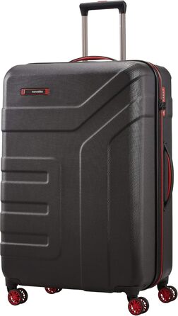 Чемодан Travelite Vector 77 см, L, з TSA замком, 103 л, чорно-червоний