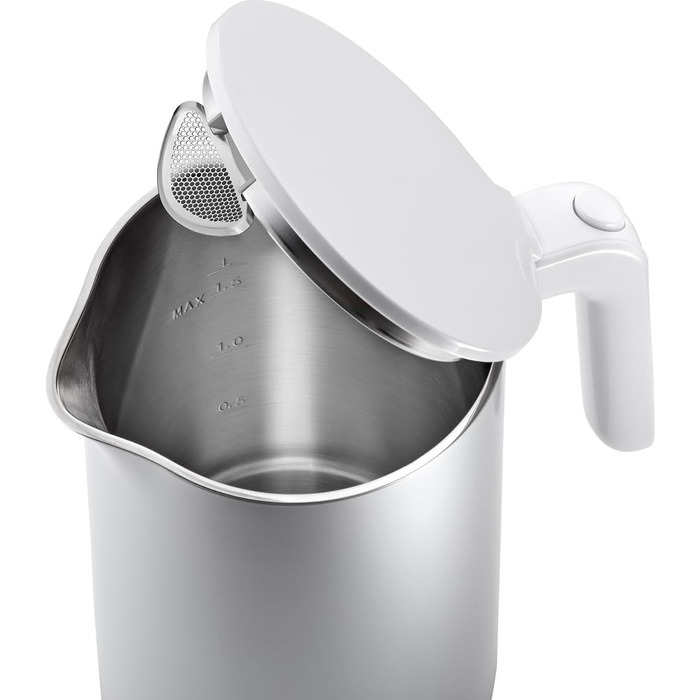 ZWILLING ENFINIGY Water Kettle Pro with Temperature Setting, Stainless Steel Scale Filter & Keep-Warm Function, 1850 Watts, 1.5 Liters, Silver
