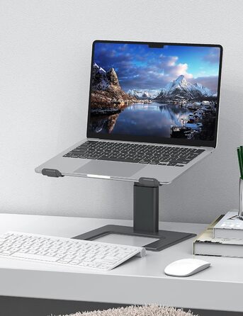 Підставка для ноутбука ALASHI, регульована висота, ергономічна, металева, чорна (C-Gray), 10-15.6 дюймів