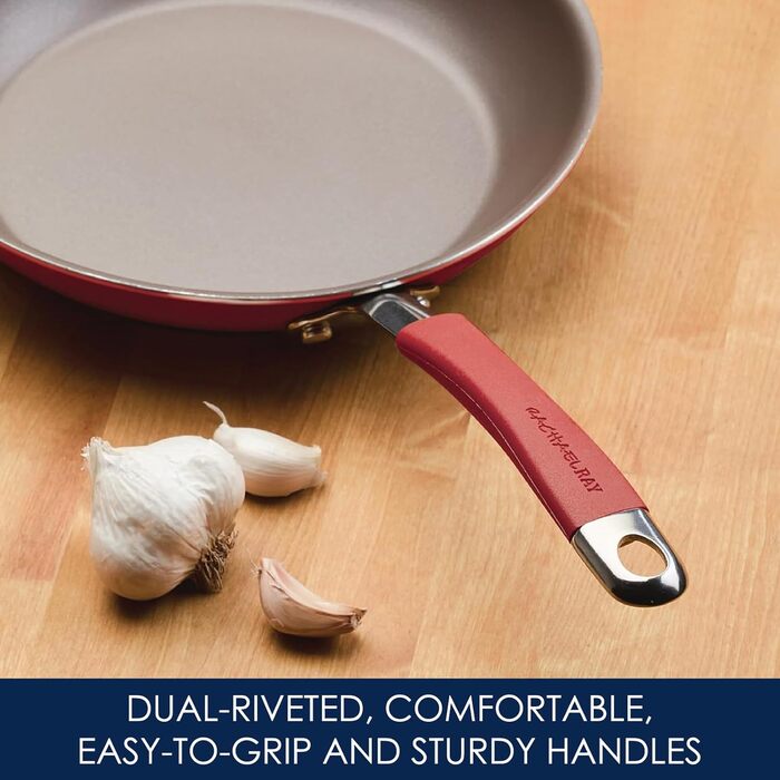 Набір посуду Rachael Ray Cucina Nonstick, 12 предметів, лавандовий (вишнево-червоний)