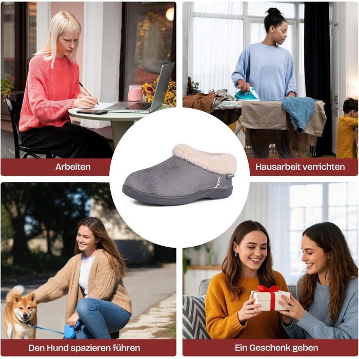 Жіночі халапи EverFoams зимові, антиковзні, теплі, з плюшем та піною з пам'яттю, 38/39 EU, сірі