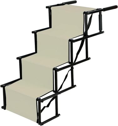 Зручна рампа для собак у машину, підходить для великих та маленьких собак. Складана рамка для авто, витримує вагу 90 кг (139*45*76 см - чорний/бежевий)