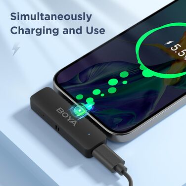 Мікрофон петличний Boya BY-V4D бездротовий для iPhone 15, Android, смартфонів, відеозйомки, подкастів, YouTube
