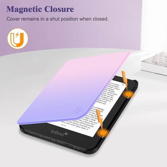 Чохол Fintie для Tolino Shine Color/Shine(2024)/Shine 4(2022) & Kobo Clara Colour/Clara BW(2024)/Clara 2E(2022) eReader - ультратонкий з авто-сон/пробудження та магнітним закриттям, блакитний мармур (Z -a Fantasy Ombre)