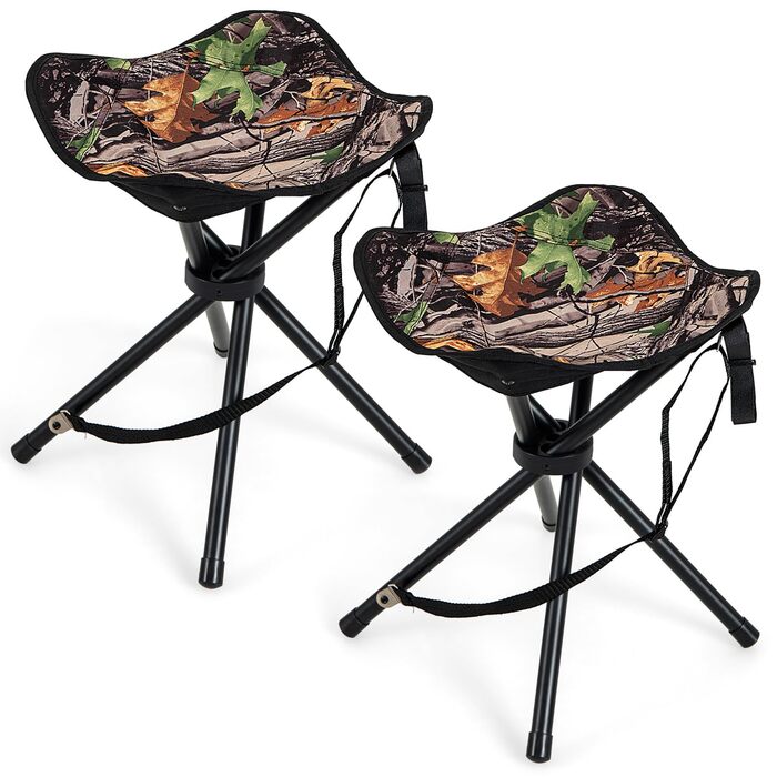 Набір з 2-х складаних туристичних стільців Komfotteu, міцні, до 150 кг, з плечовим ременем, для кемпінгу, полювання та відпочинку на природі