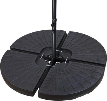 BB Sport parasol base for market umbrella, 4-piece, 52 liters / 85 kg parasol stand - fillable with water or sand