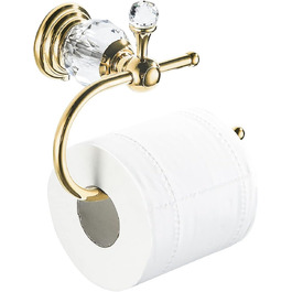 Toilet paper holder, polished, gold-colored, brass, crystal, tissue holder, bathroom accessories, wall mount