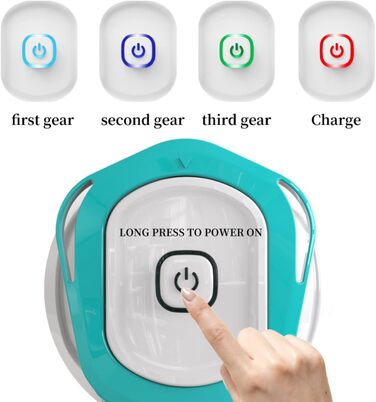 Electric Shower Brush, Body Brush Electric Back Scrubber with Long Handle, Back Brush Shower Massage Brush with 6 Cleaning Heads, Bath Brush for Spa Shower Peeling Massage Brush (Blue)