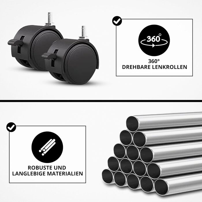Воніа - сушилка для білизни на колесах, металева, 3 яруси, 6 відкидних крил, 72 x 50 x 172 см, для дому та вулиці