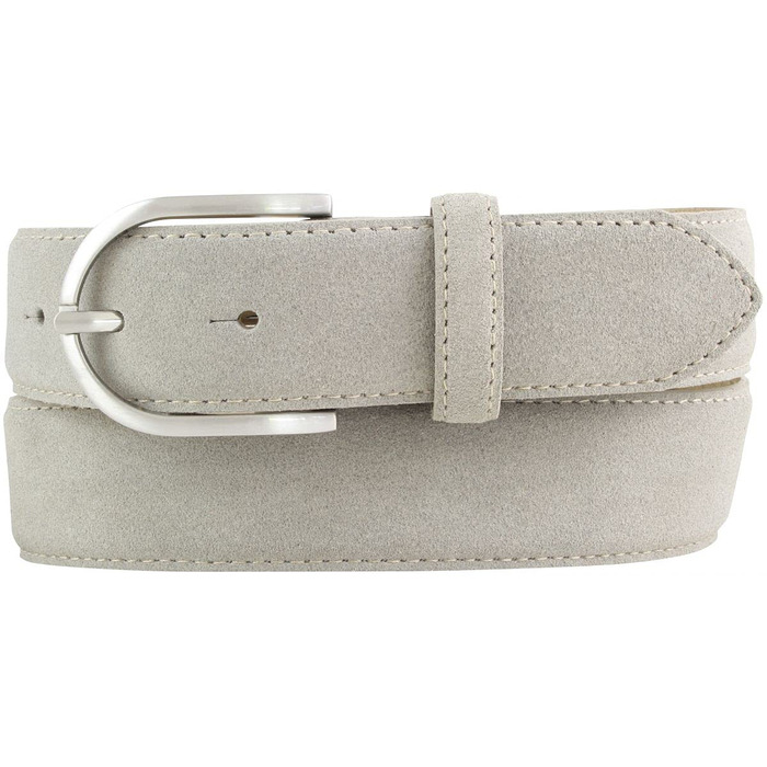 Жіночий ремінь Beltinger з замші 3,5 см, сірий, з срібною пряжкою, 115 см