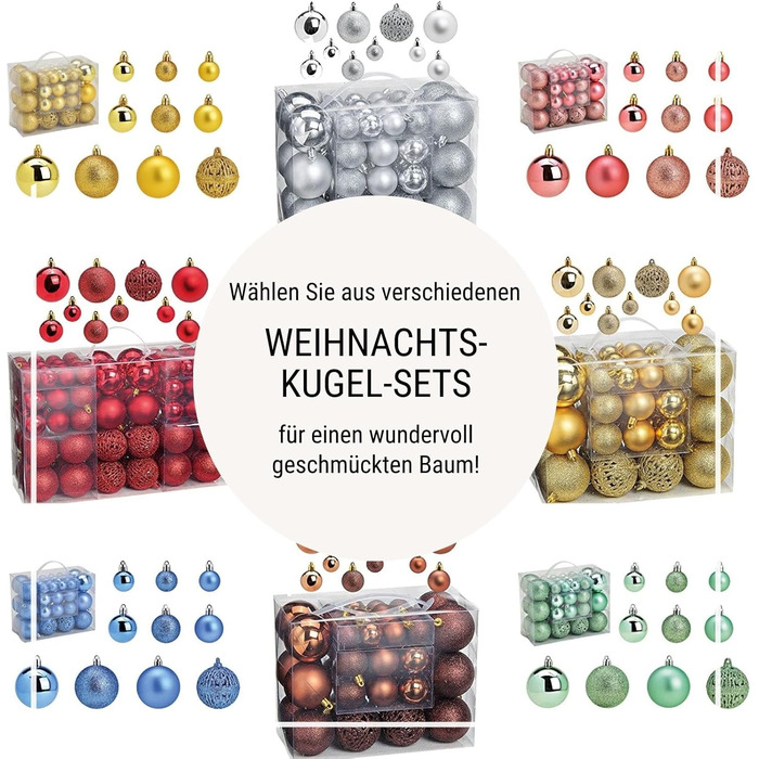 Набір прикрас для ялинки WOMA: 50 штучок, різні кольори (м'ятно-зелений)