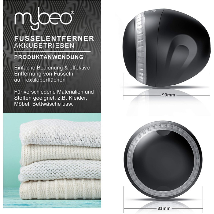 Електричний видальник ворсу MyBeo - бездротовий прилад для одягу з 2 змінними лезами та USB-кабелем для зарядки