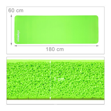 Relaxdays Yoga Mat, 1 cm thick, solid color