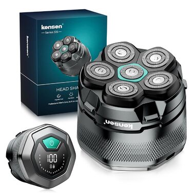 Електричний голєвачка для гоління голови чоловіча, вологостійка, USB-C, акумулятор 160 хвилин, легка очистка