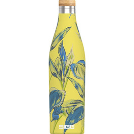 SIGG - Insulated Drinking Bottle - Meridian - Leak-Proof - Extra Slim - BPA-Free - Plastic-Free - Double-Walled 18/8 Stainless Steel - Bamboo Screw Cap - 0.5L / 0.7L (Sumatra Maki, Sumatra 0.5 L)