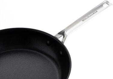 Сковорідки KitchenAid з нержавіючої сталі 20см і 28см, 3-шарове антипригарне покриття, для індукції, духовки та посудомийної машини, з холодною ручкою, сріблясті