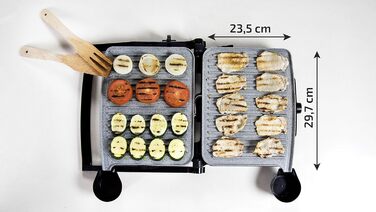 Електрогриль Cecotec Rock´n Grill 2000 з антипригарним покриттям RockStone, 2000 Вт, нержавіюча сталь та пластик