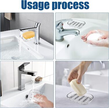 Миски для мила 2 шт. з пластику, самозливні, 13×8.8 см, неслизькі, для ванної, кухні, душу