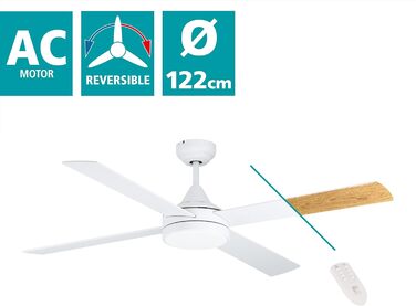Стельовий вентилятор з підсвіткою EGLO Losciale LED, 106.6 см, пульт, металевий, літній/зимовий режим