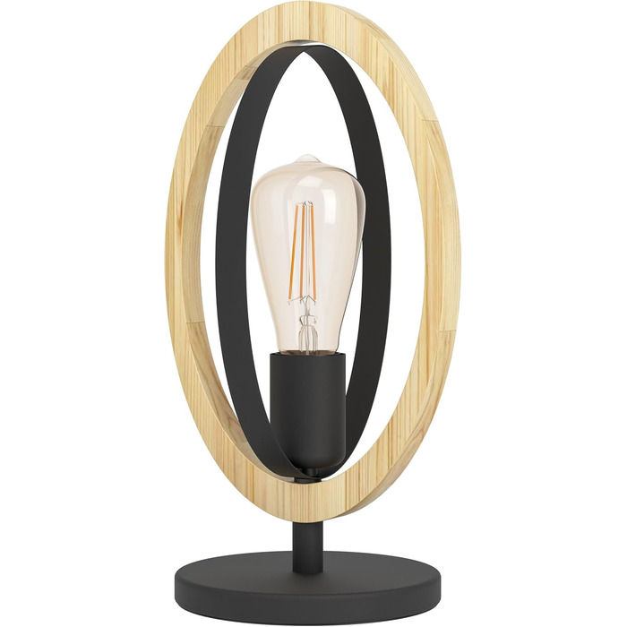 Торшер EGLO Basildon 1: дерев'яний торшер з текстилем та металом, з вимикачем, E27, для вітальні та спальні