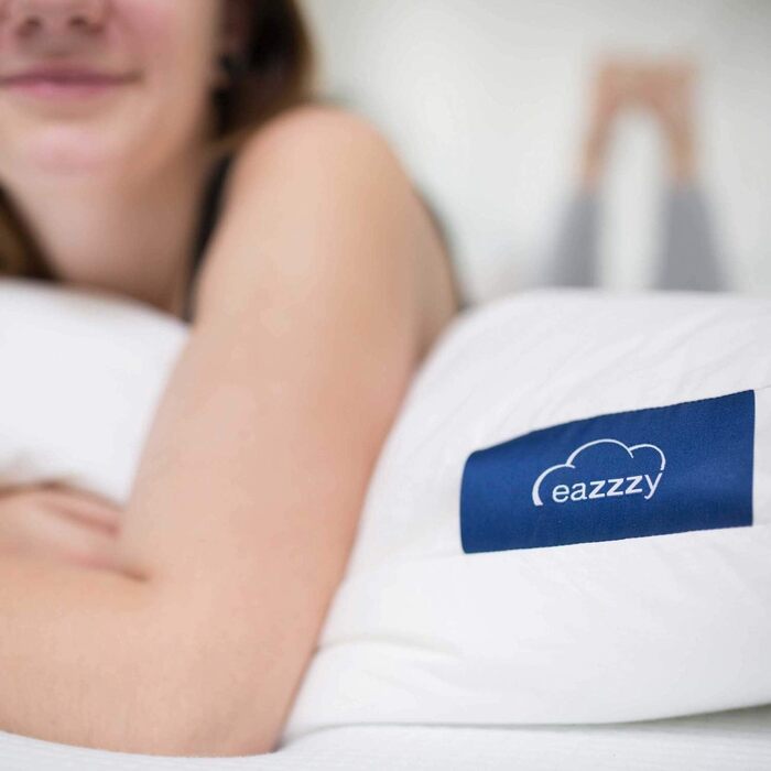 Genius eazzzy Pillow 80x80 cm - orthopedic sleeping pillow for restful sleep with hypoallergenic cover made of Aloe Vera + milk fibers | washable & dryer-safe