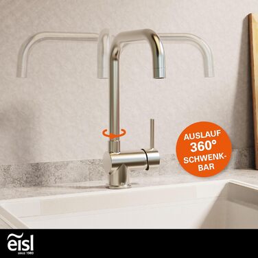 Змішувач для кухні EISL FUTURA NI182GANI з високим виливом, однорідний, з нержавіючою сталею