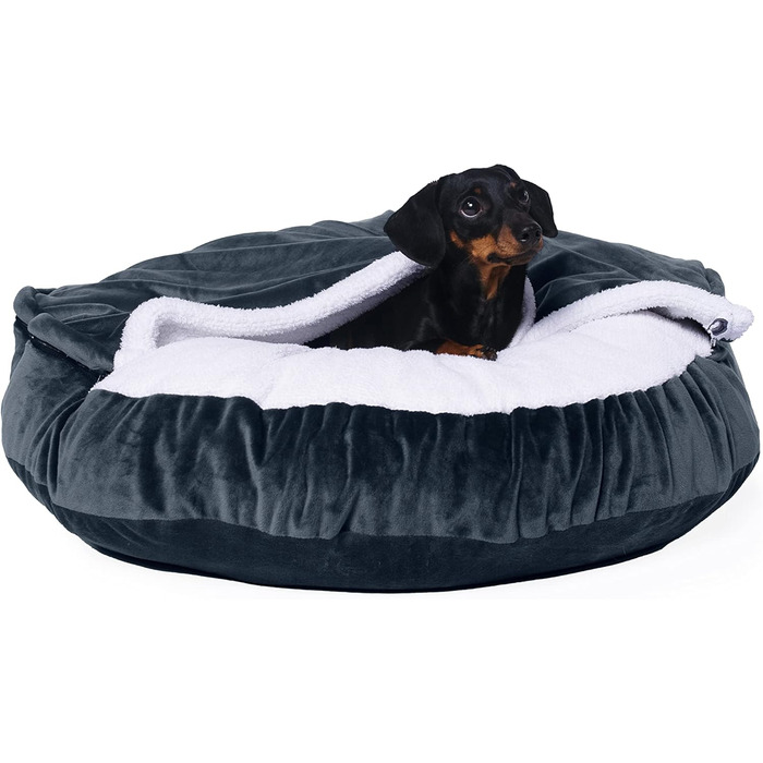 Lous® Fluffy Dog Bed, Dog Cave, Washable, Large Dogs, Small Dogs and Cats, Cat Bed, Removable Cover (L x B Variant (approx. 72cm), Beige)