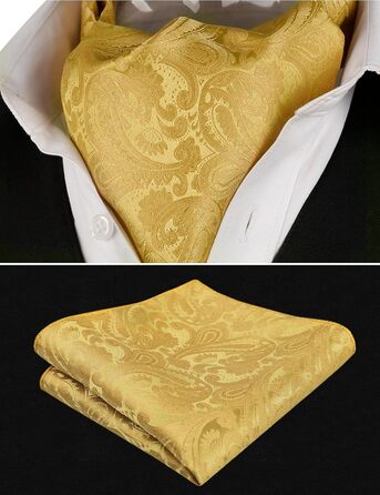 Набір краватка-хустинка Alizeal Paisley (Золотисто-оливковий) для чоловіків