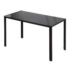 HOMCOM LED Dining Table Kitchen Table for 4 People, Tempered Glass & Metal, Black, 120x60x75cm, modern & stylish