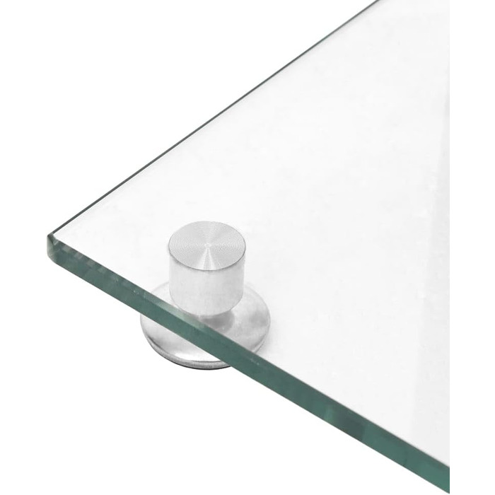 Підставка для колонок vidaXL, 2 шт., з 4 ніжками, антиковзаючі, скло (срібло)