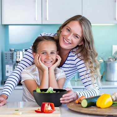 Набір мисок Bugucat для мюслі, супу та салатів, 6 шт, 1400 мл, чорного кольору