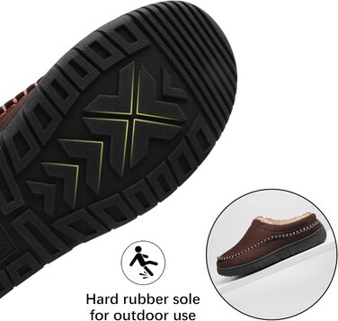 Чоловічі тапочки MIXIN для дому та вулиці з піною пам'яті, теплі, пухнасті, зручні, антиковзаючі мокасини, EU41-47 (43 EU), Колір: Коричневий