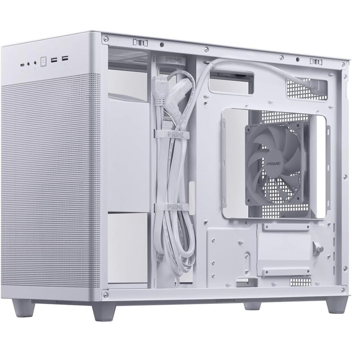 Корпус ПК ASUS PRIME AP201 TG mATX з ARGB підсвічуванням та скляною панеллю, підтримка GPU до 420 мм