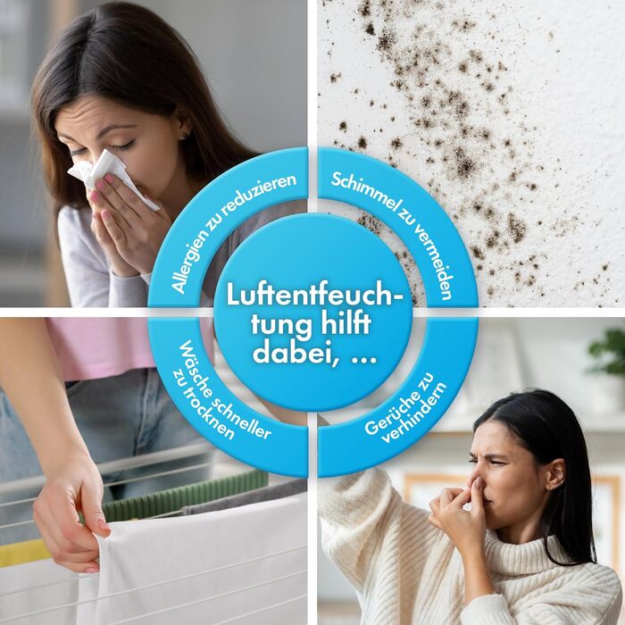 Електричний осушувач повітря VonHaus 20л/добу з Wi-Fi, для підвалу та приміщень до 20м², з таймером та шланг для відведення конденсату, сумісний з Alexa & Google Home